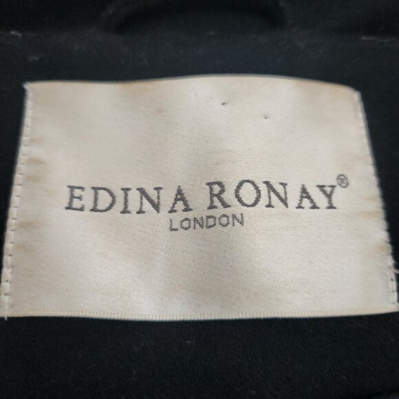 Edina Ronay London Black Wool Double-Breasted Pea Coat Small S - Picture 7 of 14